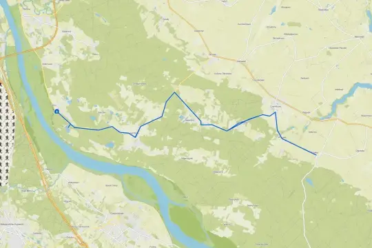 Trasa piesza z Aleksandrowa Kujawskiego do Ciechocinka, prowadząca przez malownicze tereny i wsie.