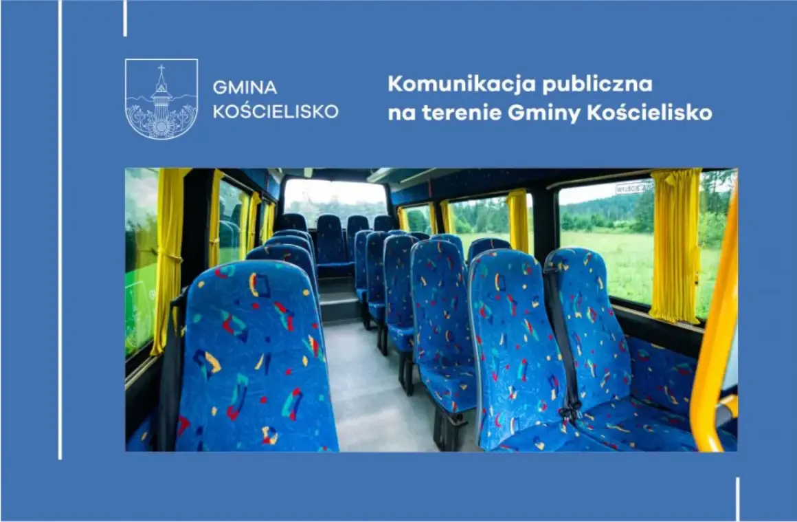 Wnętrze busa w Kościelisku. Komunikacja publiczna na terenie gminy. Sprawdź busy Kościelisko Zakopane cena.